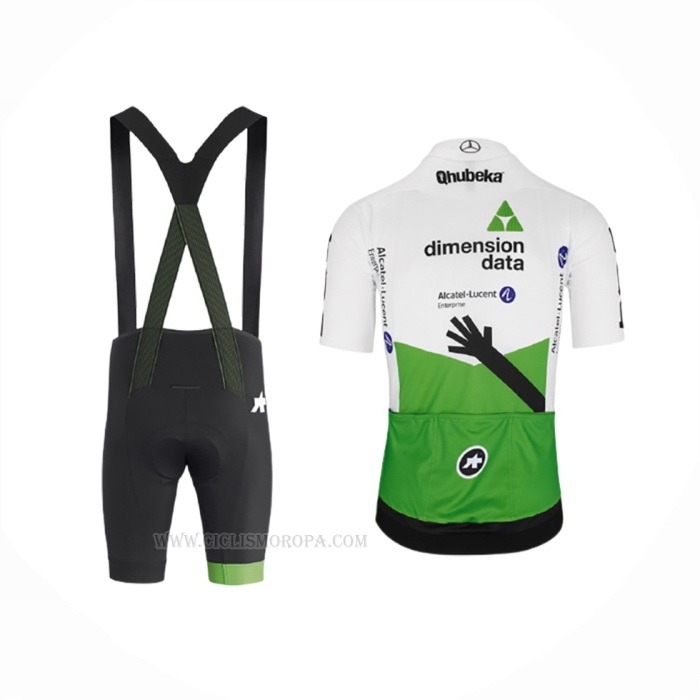 2019 Ropa Ciclismo Dimension Data Verde Blanco Mangas Corta y Culotte Corto